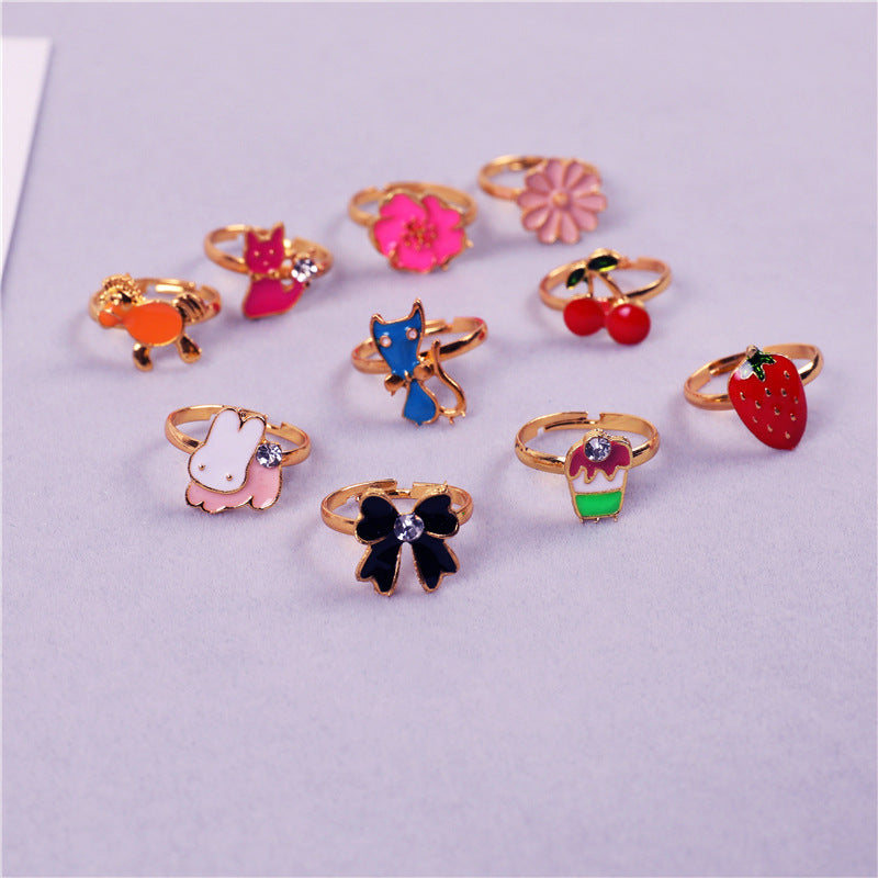 Wholesale Heart Alloy Kids Rings Set